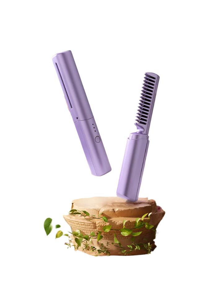 Rechargeable wireless hair straightener comb