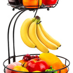 2-Tier Countertop Fruit Vegetables Basket Bowl Storage