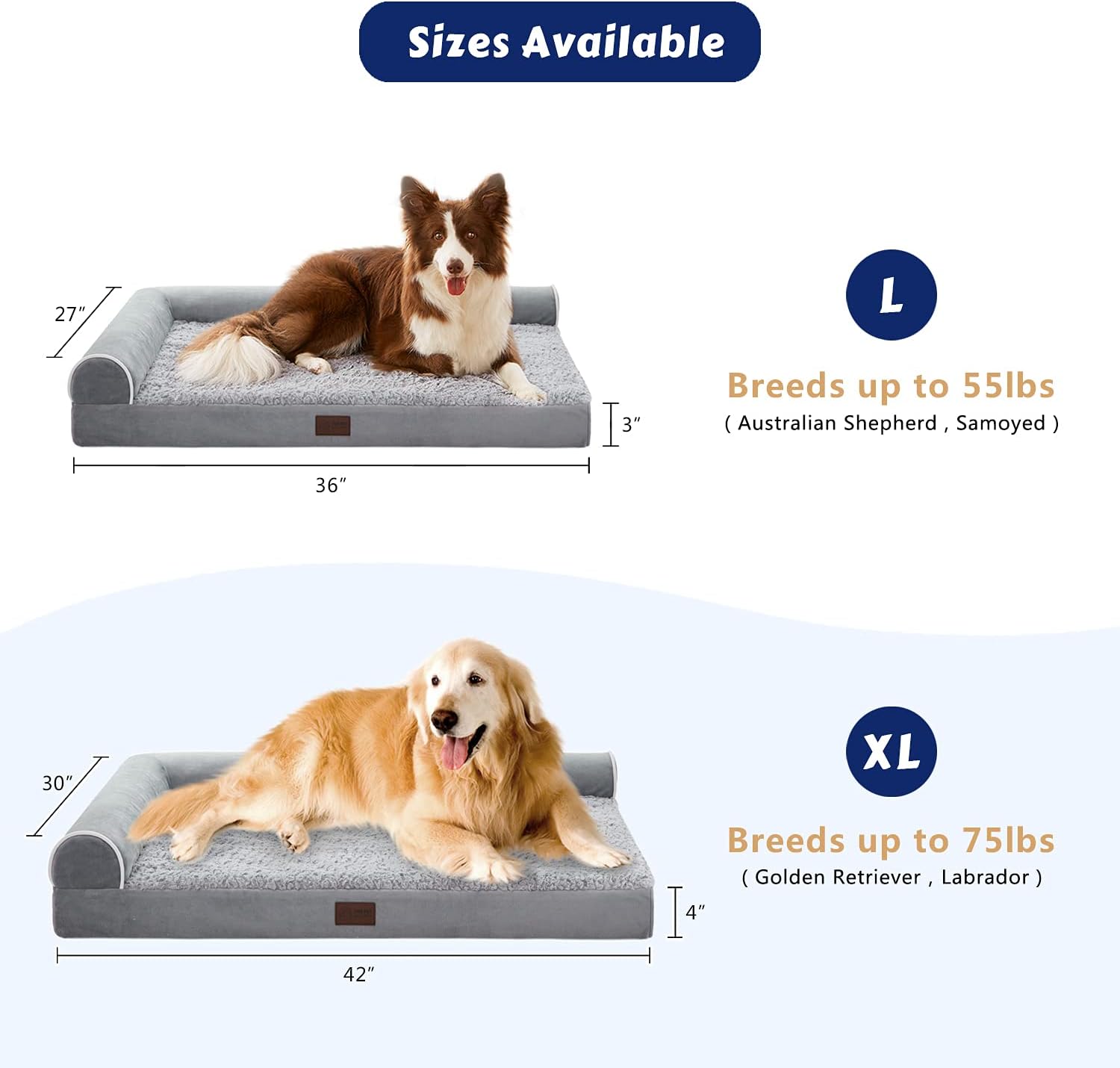 Orthopedic Dog Beds Big Large Sized Dog, Pet Sofa Bed