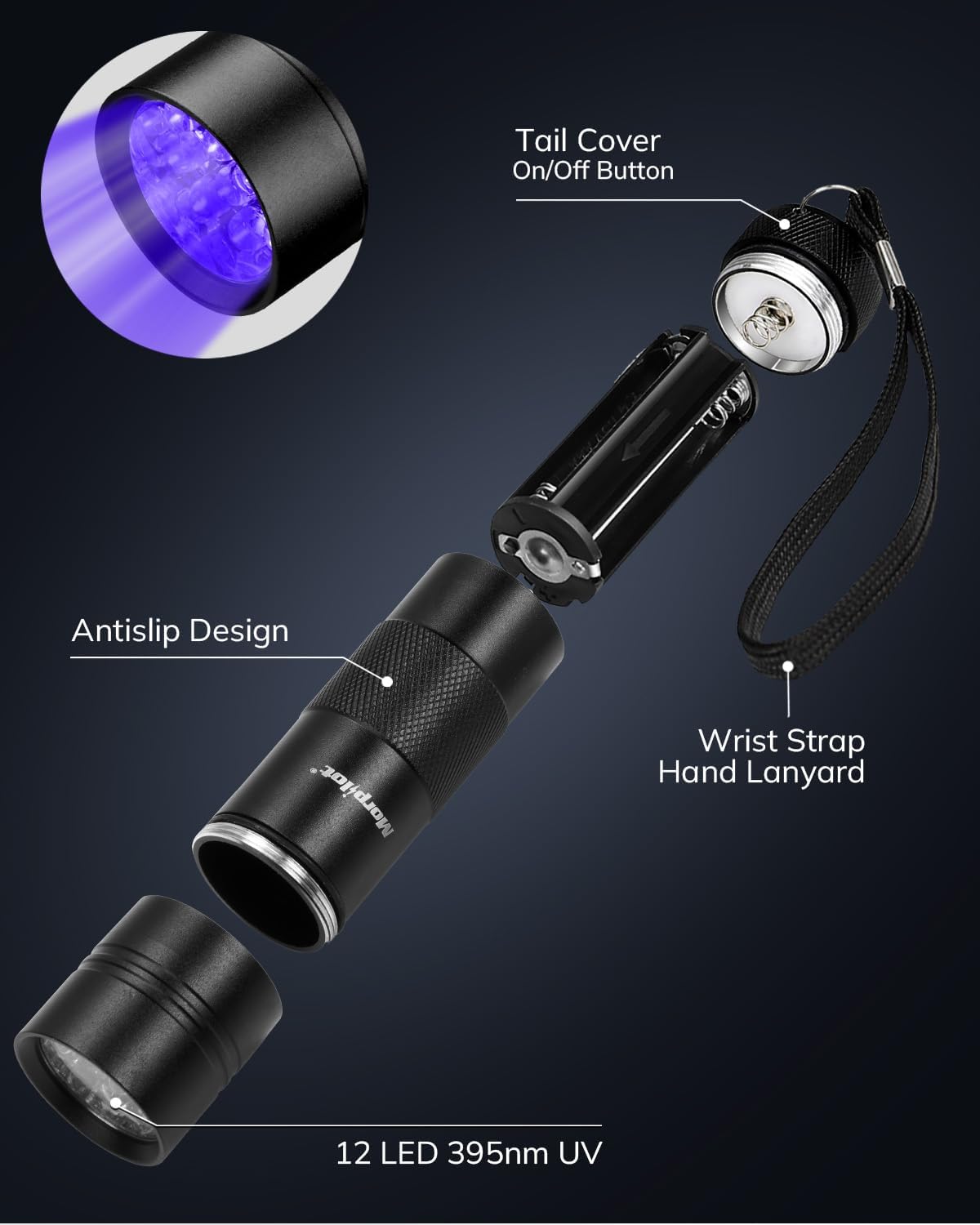 Blacklight Flashlights uv Flashlight,12 LED