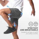 2 Pack Mens Workout Athletic Shorts