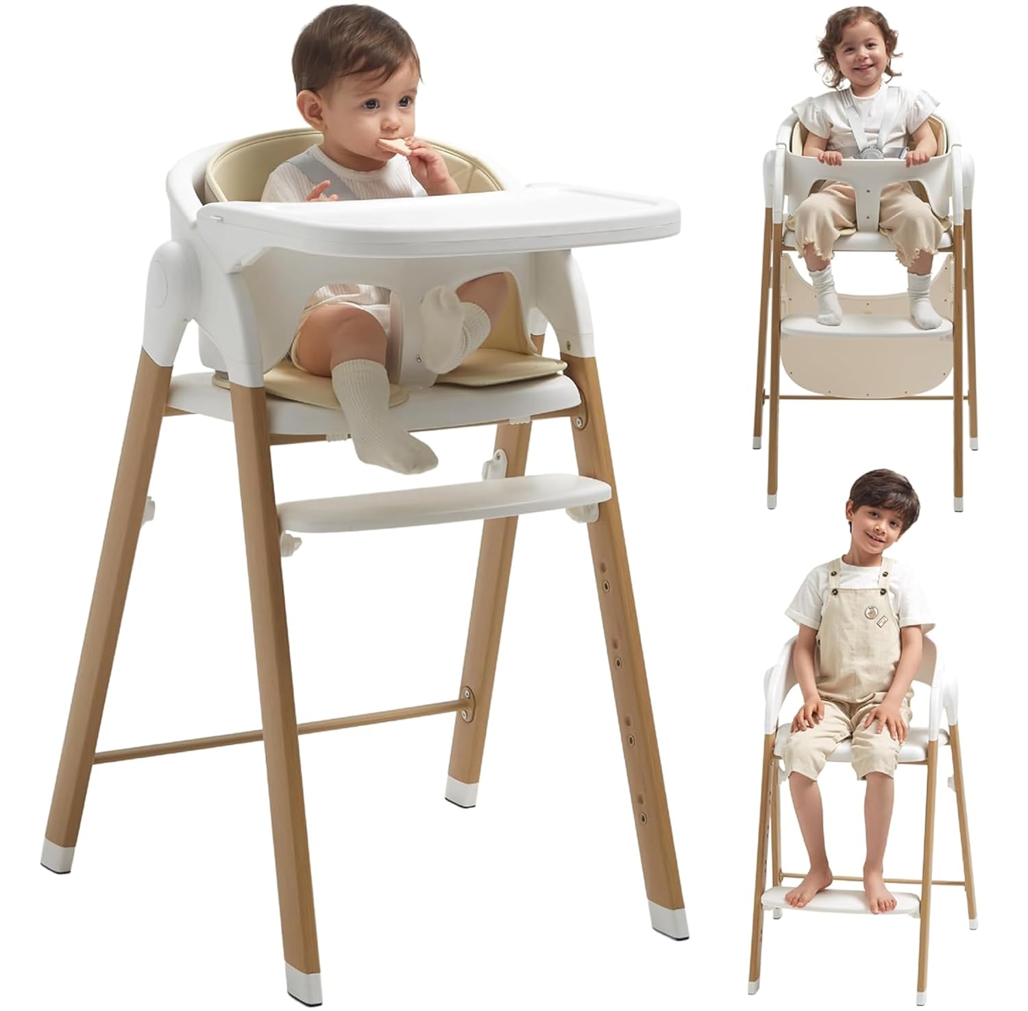 High Chair for Babies and Toddlers Adjustable Foldable Convertible