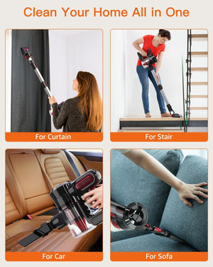 Cordless Vacuum Cleaner, 25kPa Powerful Vacuum Cleaners