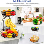 2-Tier Countertop Fruit Vegetables Basket Bowl Storage