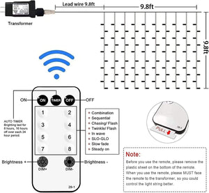 300 LED Remote Control Christmas Curtain Lights