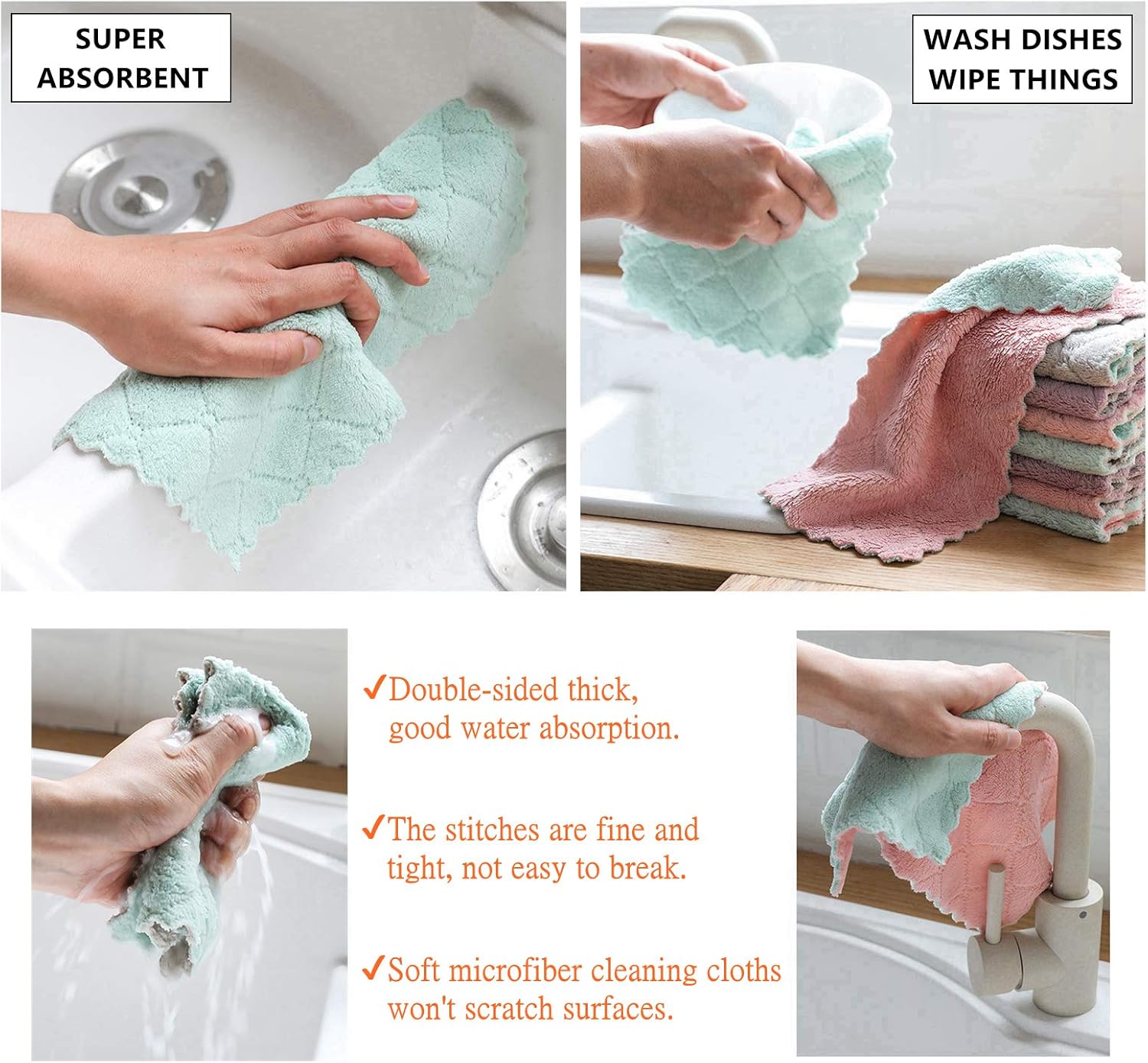 Microfiber Cleaning Cloth, Kitchen Towels