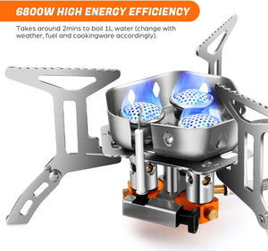 6800W Windproof Camp Stove Camping Gas Stove