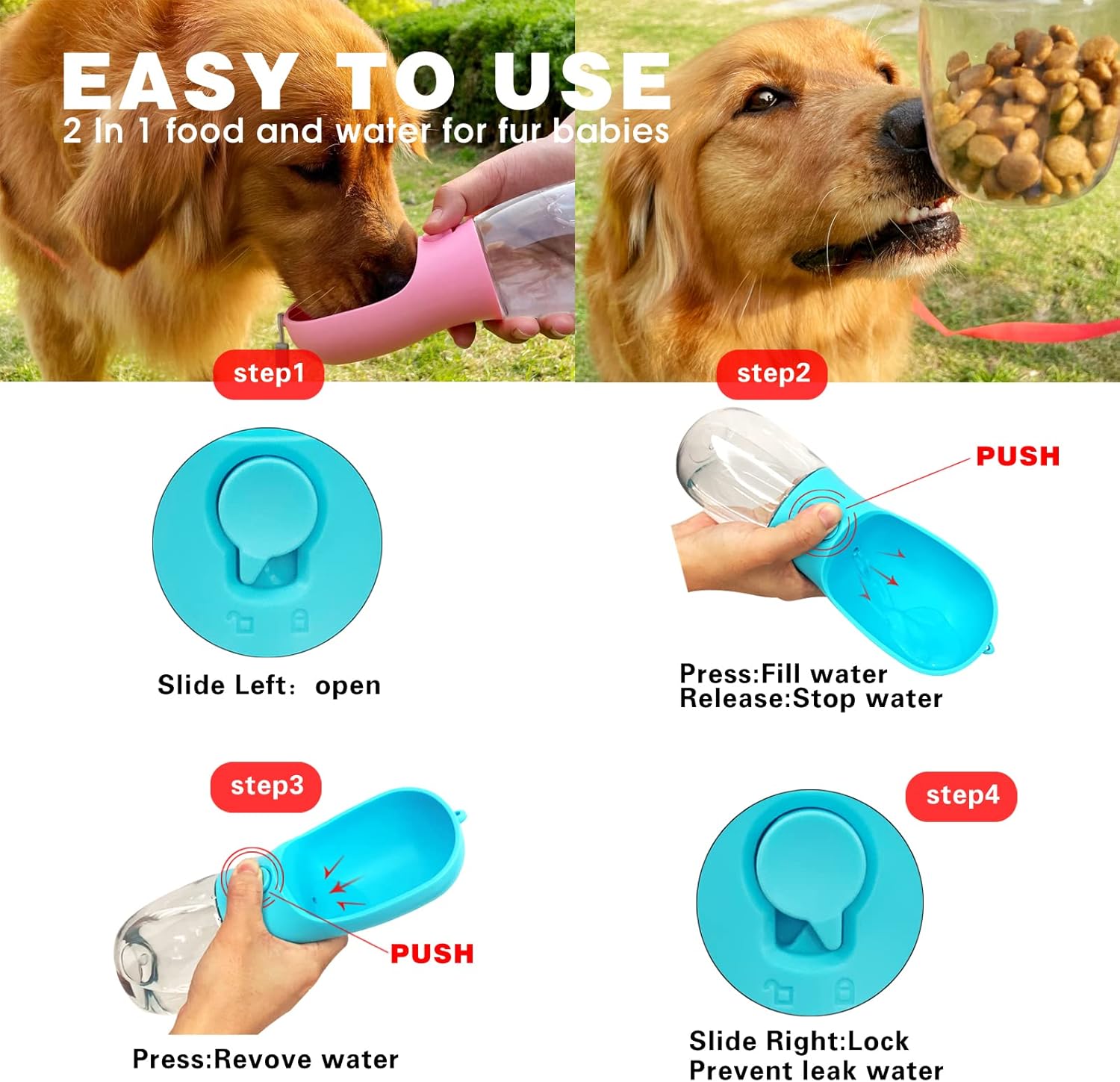 Dog Water Bottle,Portable Pet Water Bottle