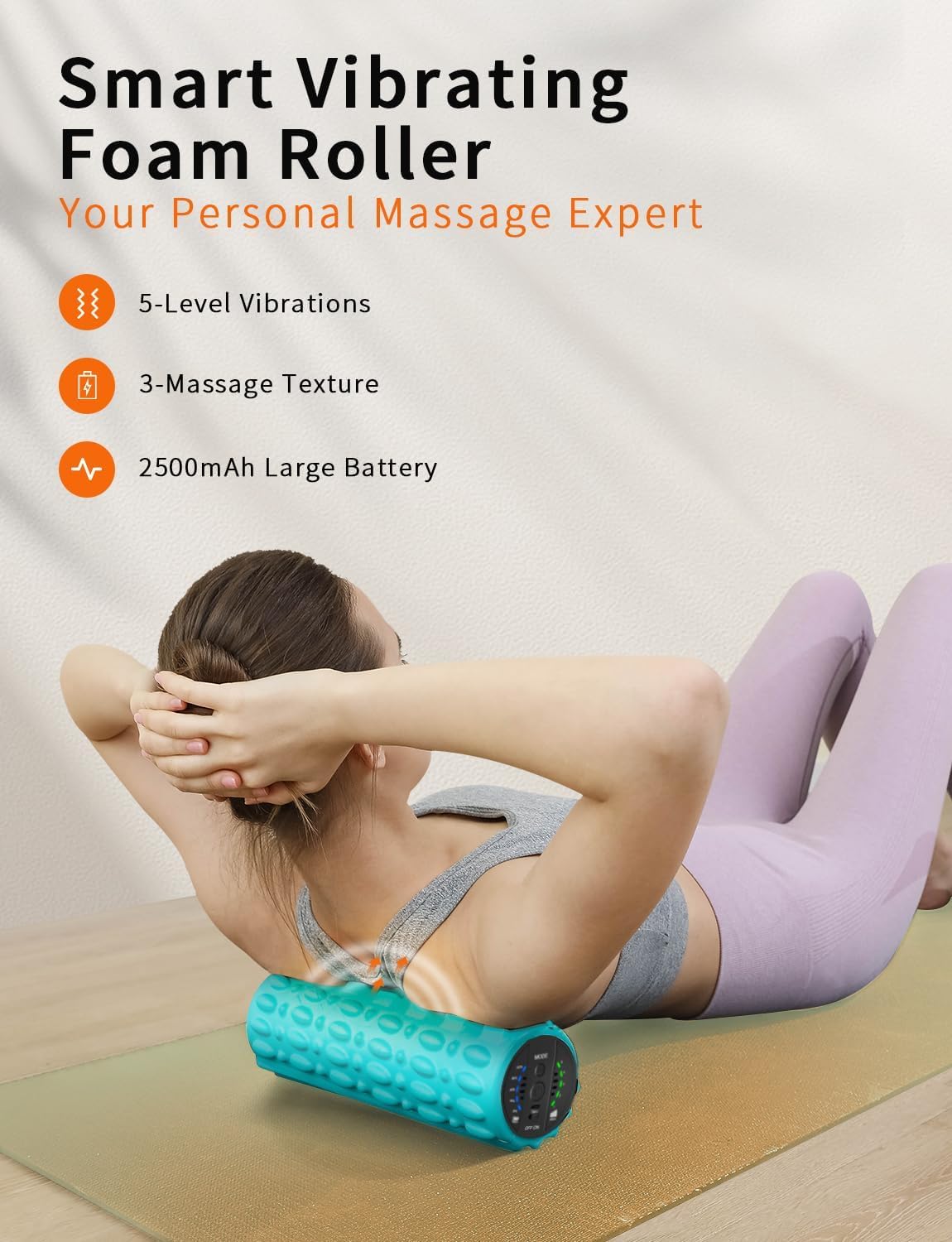 Vibrating Foam Roller, Electric Back Muscle Masage Roller