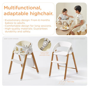 High Chair for Babies and Toddlers Adjustable Foldable Convertible