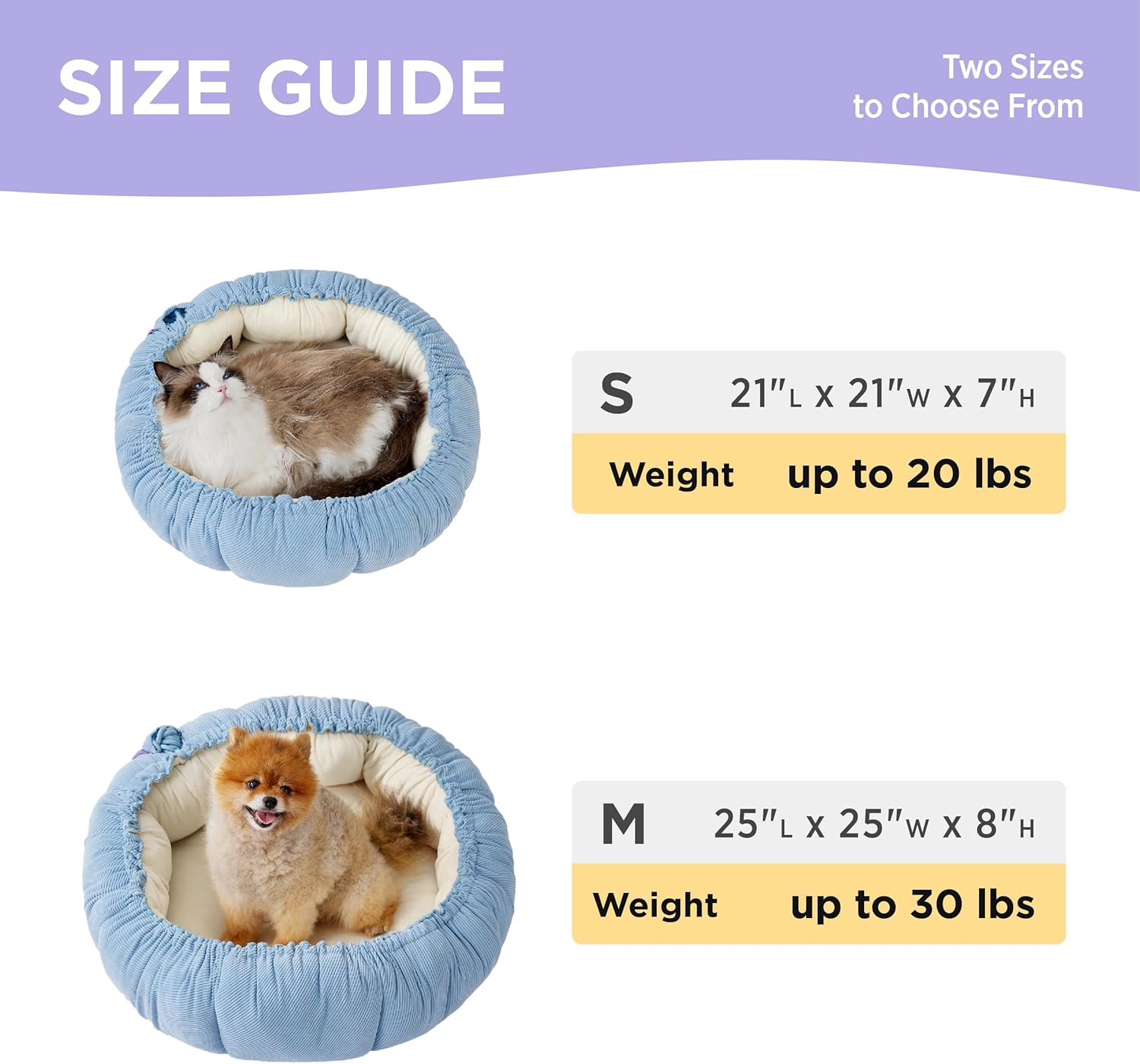 Cat Beds for Indoor Cats - Washable Cute Cat Beds with Versatile