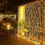 300 LED Remote Control Christmas Curtain Lights