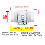 WhisperFlow 220V Inline Exhaust Fan