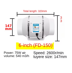 WhisperFlow 220V Inline Exhaust Fan