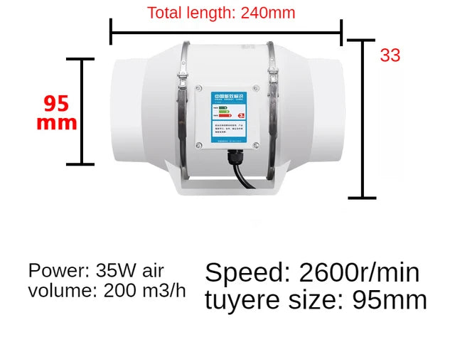 WhisperFlow 220V Inline Exhaust Fan