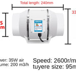 WhisperFlow 220V Inline Exhaust Fan